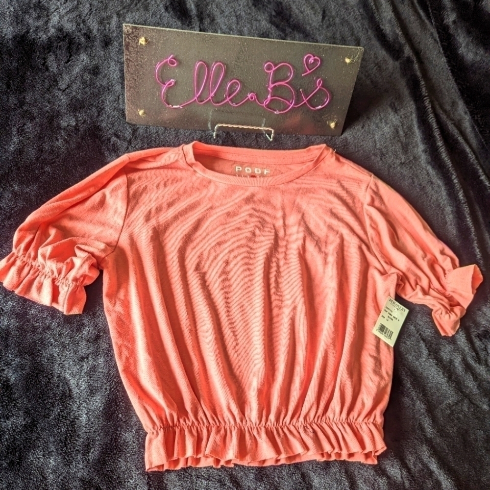 NWT Poof New York Peach/Coral/Orange Cropped Top S